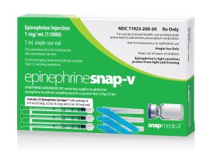 Epinephrine Snap-V package box front